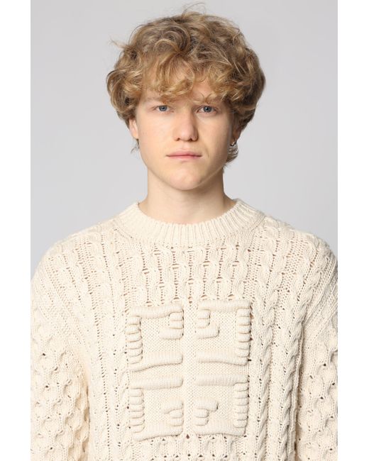 Maglione girocollo in cotone di Givenchy in Natural da Uomo