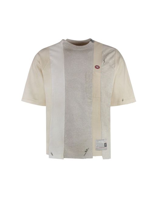 T-shirt girocollo in cotone di Maison Mihara Yasuhiro in White da Uomo