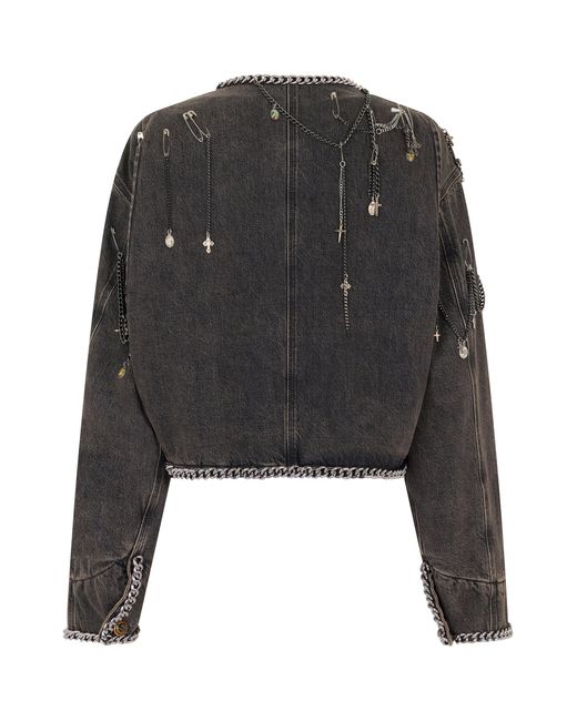 R13 Black Short Denim Jacket
