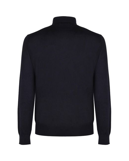 Zegna Blue Cashmere And Silk Knitted Polo for men