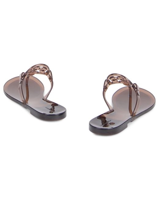 Tory Burch Brown Miller Jelly Flip Flops