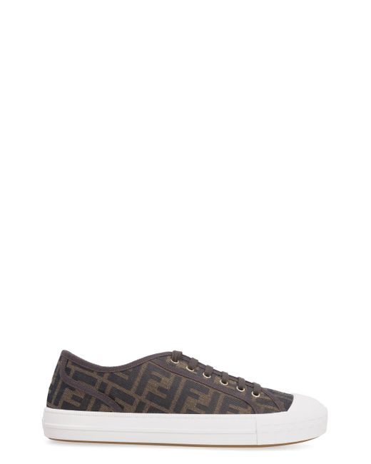 Fendi Rubber Domino Fabric Low-top Sneakers | Lyst
