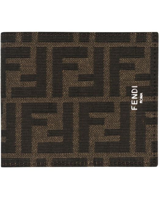Fendi Black Ff Fabric Wallet for men