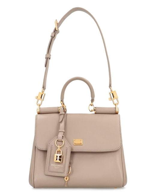 Dolce & Gabbana Natural My Sicily Leather Handbag