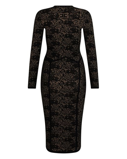 Elisabetta Franchi Black Dress With A Deep Neckline