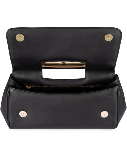 Dolce & Gabbana Black Sicily Leather Handbag