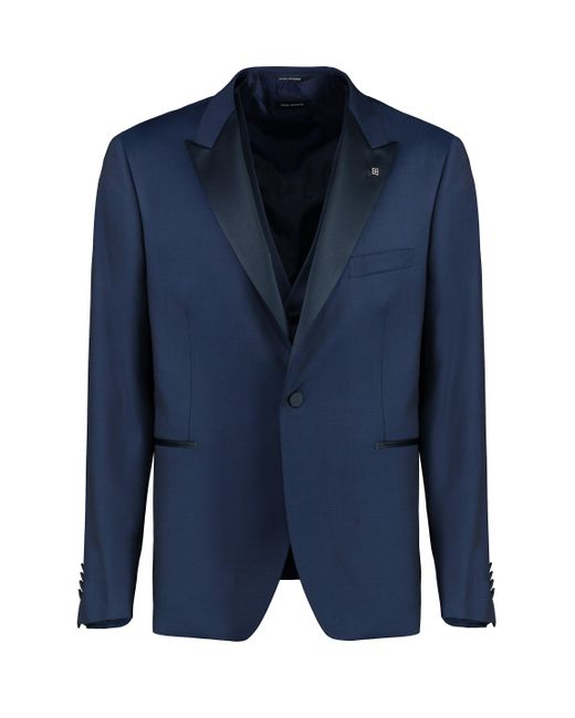 Tagliatore Blue Wool Three-Pieces Suit for men