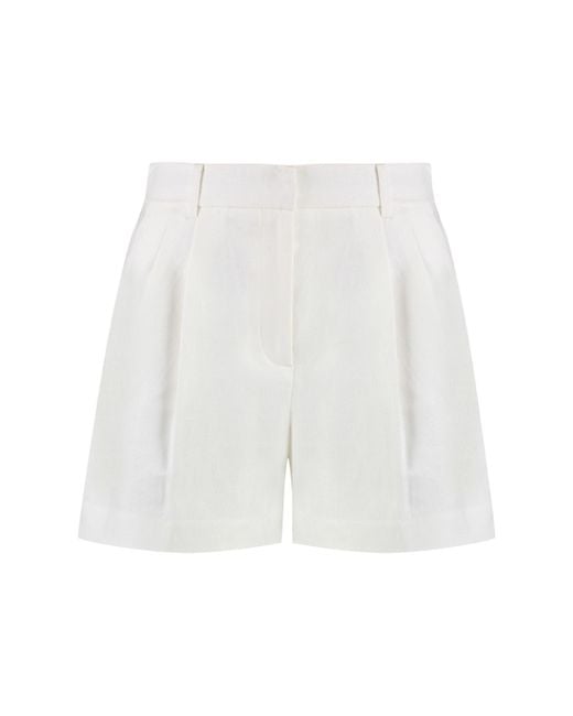 MICHAEL Michael Kors White Linen Bermuda-Shorts