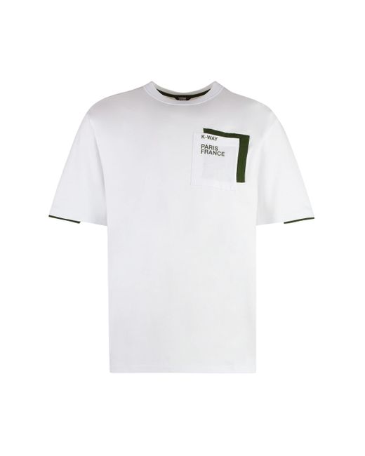 T-shirt girocollo Fantome in cotone di K-Way in White da Uomo