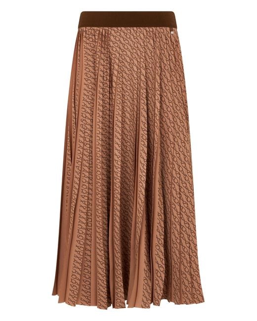 Herno Brown Long Pleated Skirt