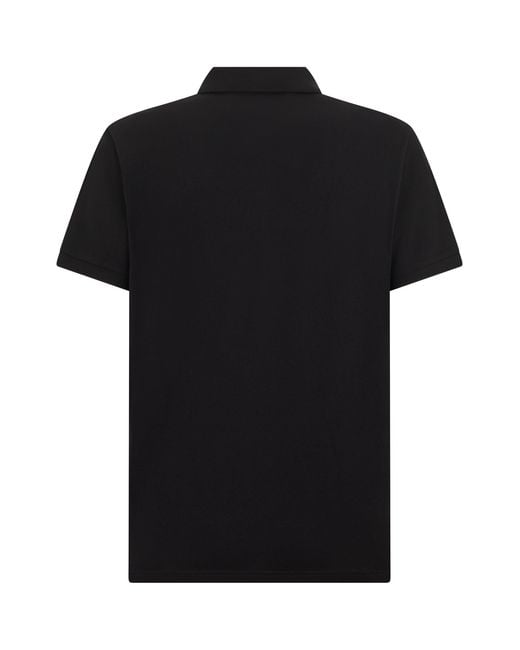 Moncler Black Polo With Logo for men