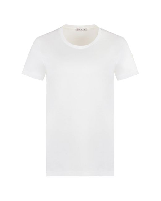 Moncler White Cotton Crew-neck T-shirt