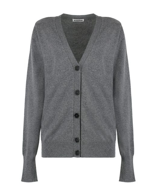 Jil Sander Gray Cashmere Cardigan