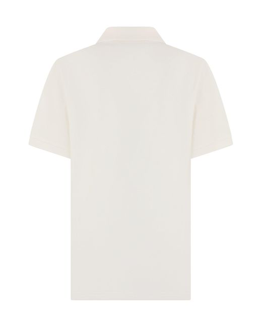 Moncler White Short Sleeve Polo for men