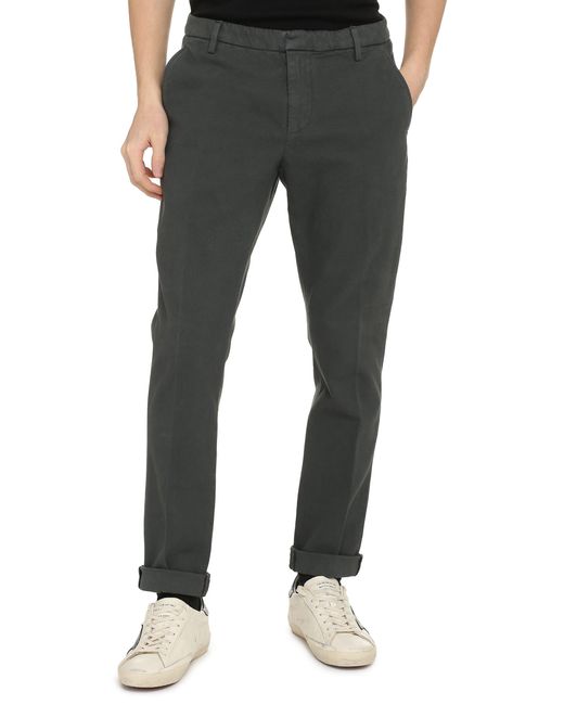 Dondup Gray Gaubert Cotton Chino Trousers for men
