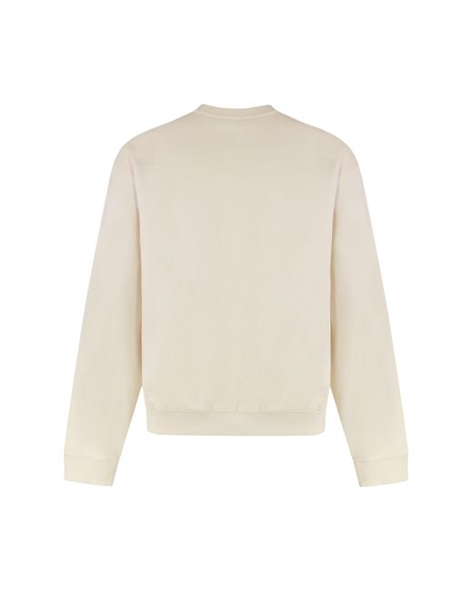 Jil Sander Natural Cotton Crew-Neck Sweatshirt for men