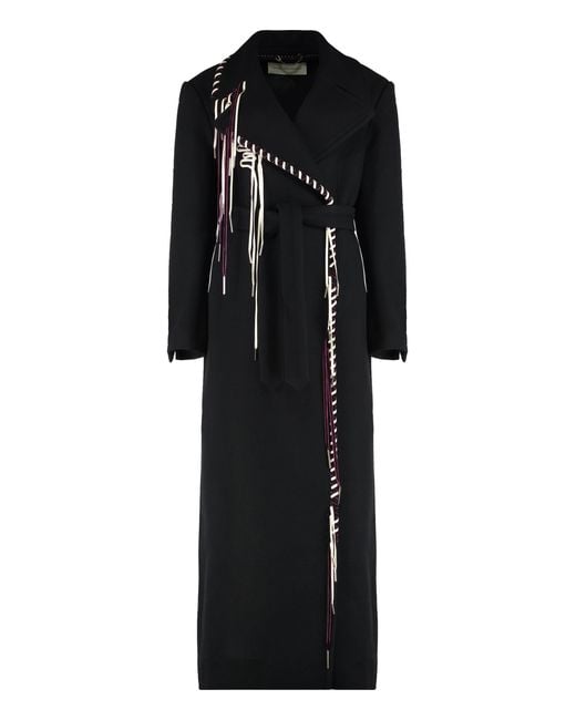 Dries Van Noten Black Long Wool Coat