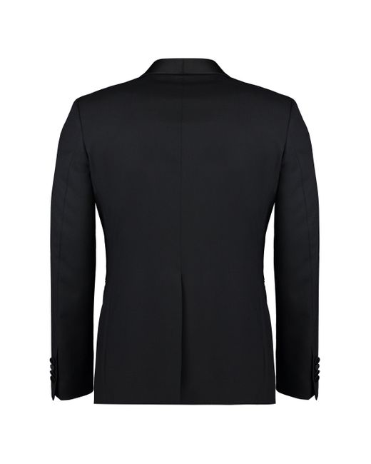 Completo a due pezzi in lana vergine e seta di Tagliatore in Black da Uomo
