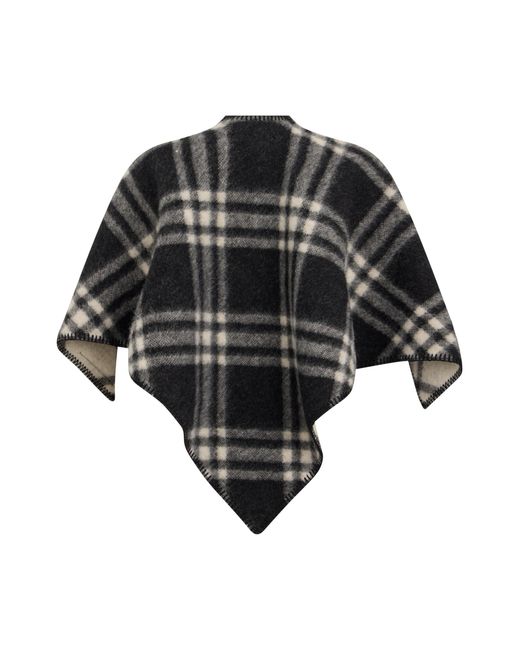 Burberry Black Tartan Poncho