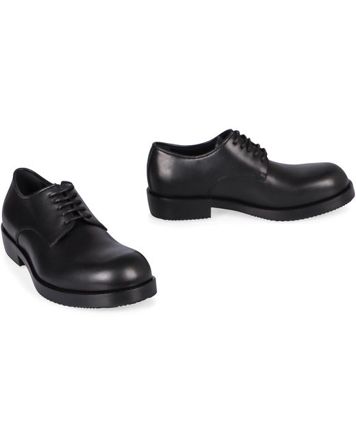 Dries Van Noten Black Leather Lace-Up Shoes for men