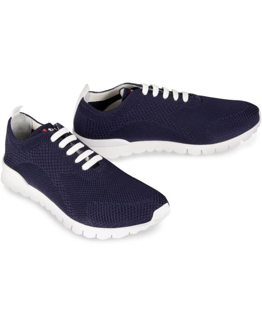 Kiton Blue Knit Low-top Sneakers for men