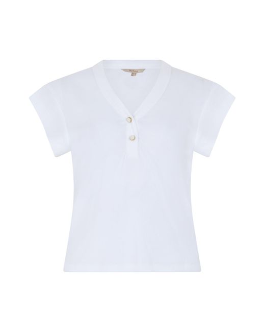 Barbour White Cotton Short-Sleeve Shirt