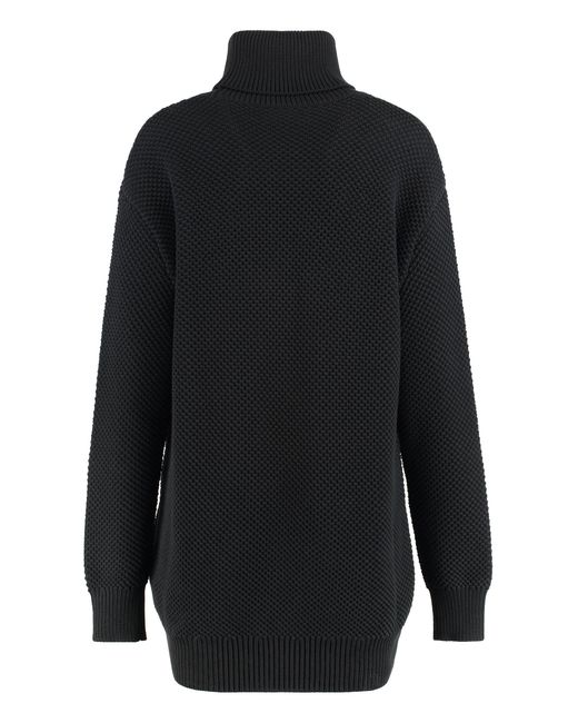 Versace Black Cotton Blend Turtleneck Sweater