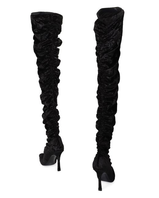 Jimmy Choo Black Lotta Velvet Boots