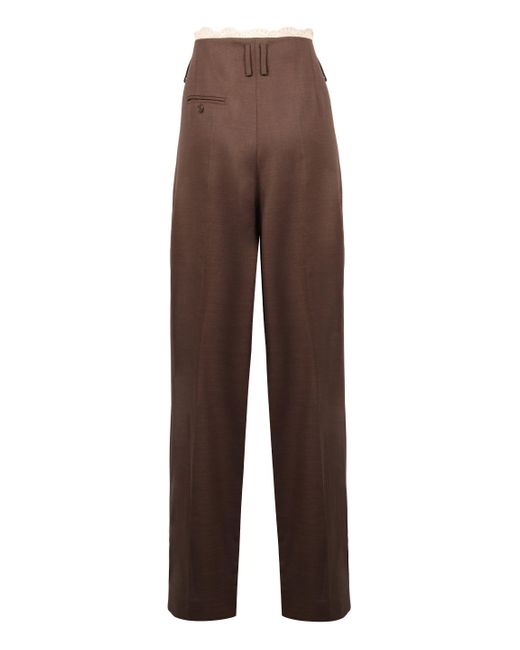 Magda Butrym Brown Wool Tapered-Fit Trousers