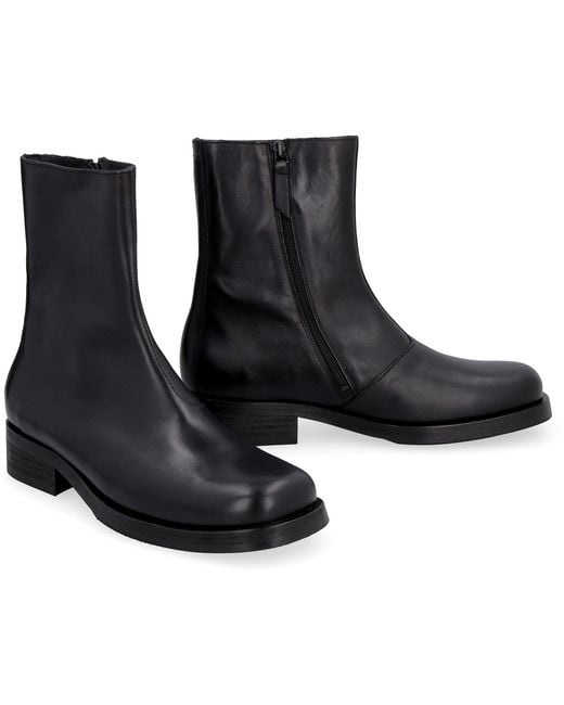 Our Legacy Black Camion Leather Ankle Boots for men