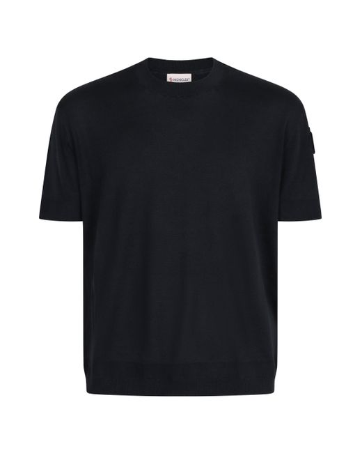 Maglione a maniche corte di Moncler in Black da Uomo