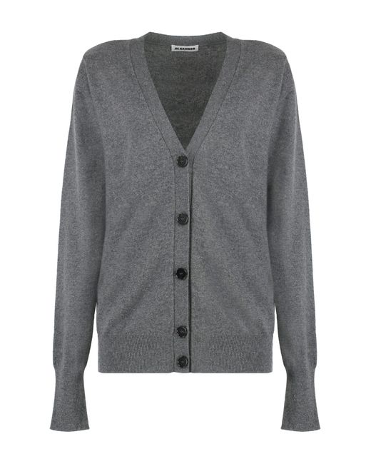 Jil Sander Gray Cashmere Cardigan