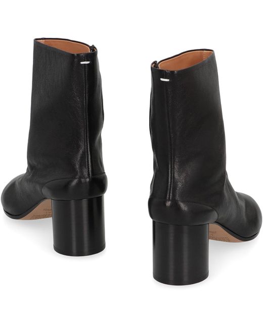 Maison Margiela Black Tabi Leather Ankle Boots