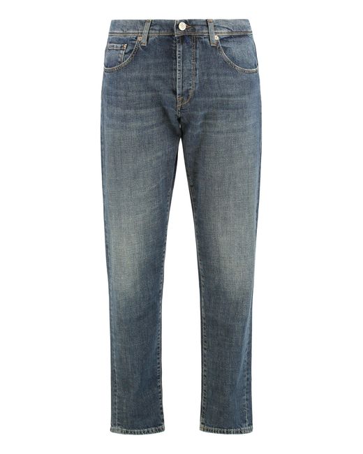 Slowear Blue Slim Fit Jeans With Five Pockets for men