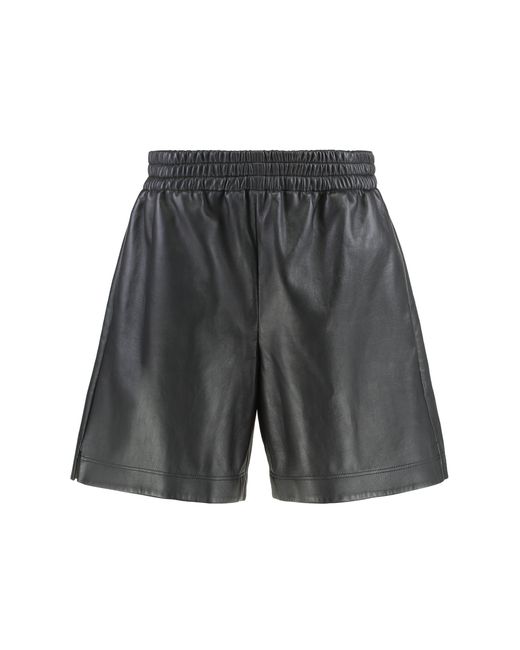 Shorts in pelle accoppiata con tessuto in jersey di Gucci in Gray da Uomo