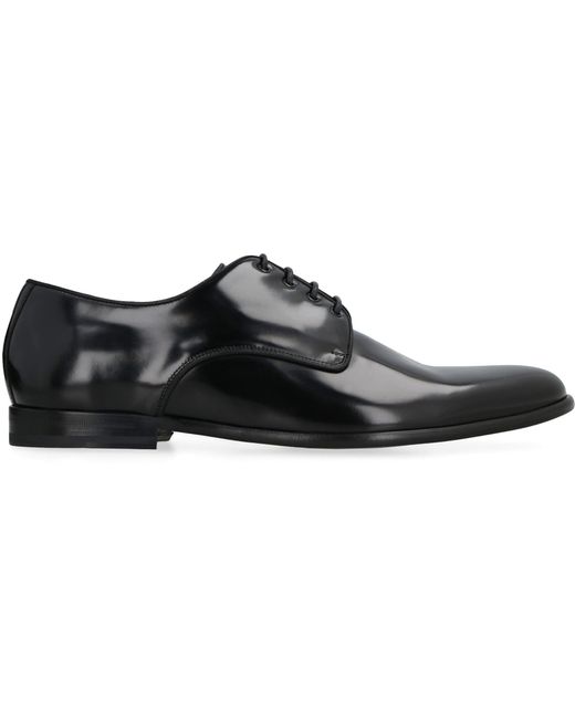 Dolce & Gabbana Derby Shoes In Black Leather for men