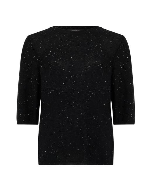 Fabiana Filippi Black T-Shirt With Three-Quarter Sleeves