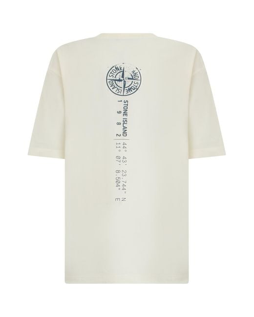 Stone Island White T-Shirt With Logo for men