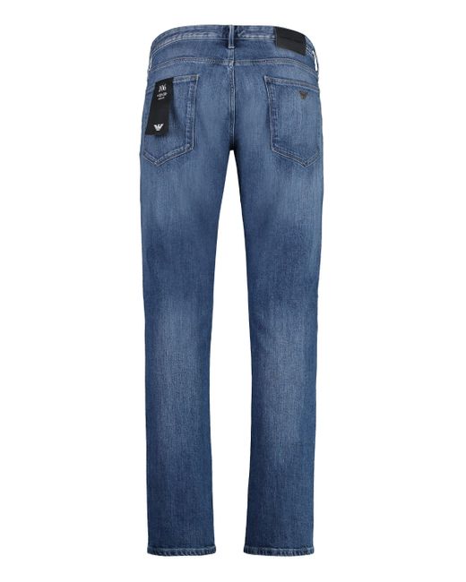 Emporio Armani Blue 5-pocket Slim Fit Jeans for men
