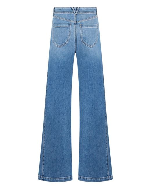 Veronica Beard Blue High-Waist Flared Jeans