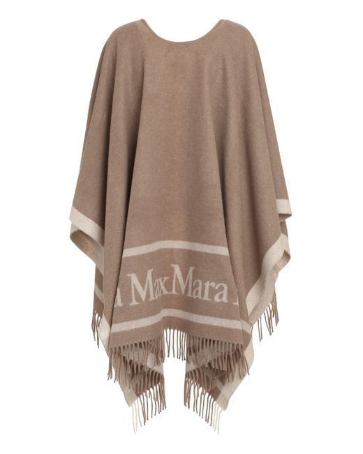 Mantella in lana di Max Mara in Brown