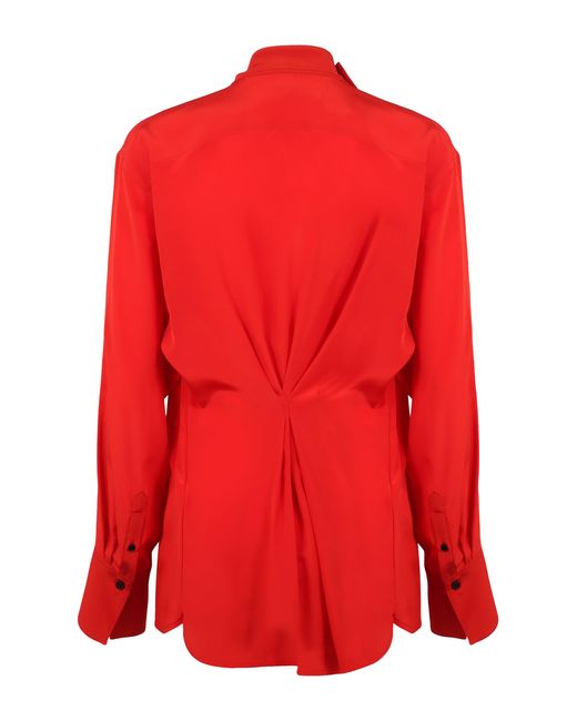 Victoria Beckham Red Silk Blouse