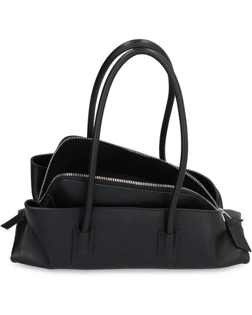 The Attico Black La Passeggiata Small Leather Handbag
