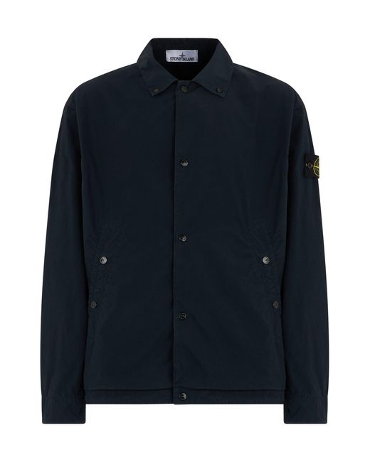 Stone Island Blue Jacket With Buttons for men