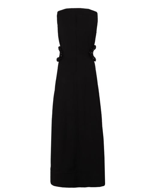Jil Sander Black Sequin-embellished Cut-out A-line Gown