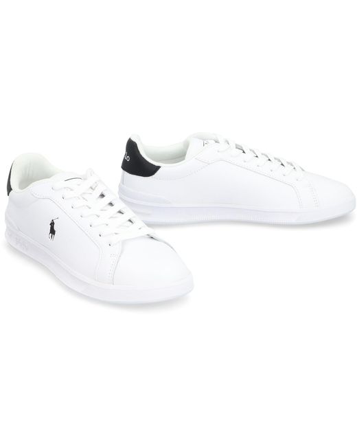 Sneakers low-top Heritage Court II in pelle di Polo Ralph Lauren in White da Uomo