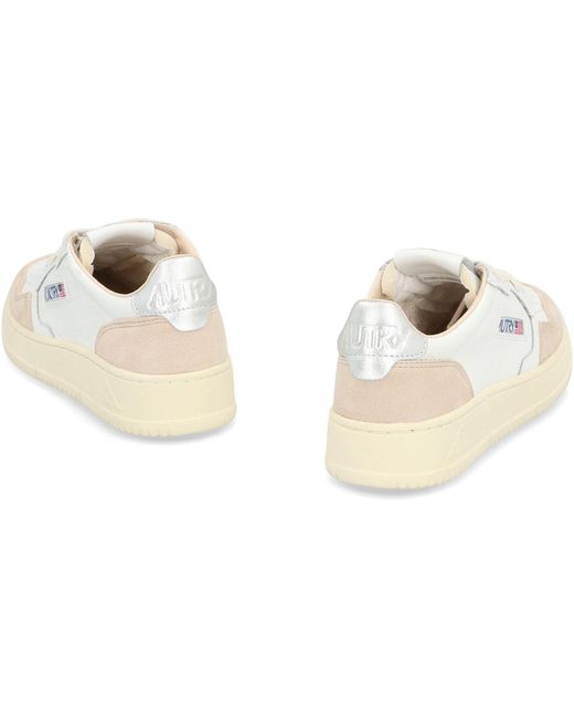 Autry White Medalist Leather Sneakers