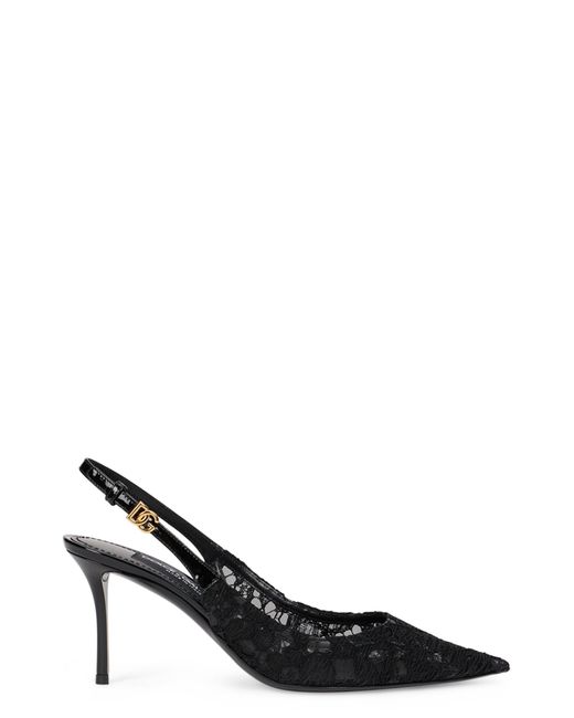Dolce & Gabbana Black Lace Slingback