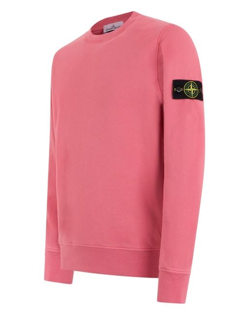 Stone Island Pink Sweatshirt With Distinctive Logo for men