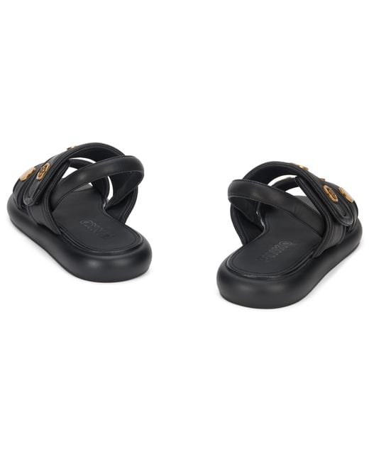 Pinko Black Leather Sandals With Studs